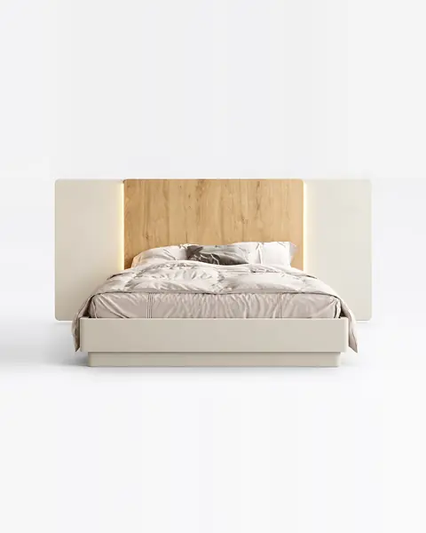 Cama Soho com cabeceira em madeira