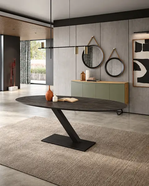 Mesa de jantar oval Corvo em ambiente