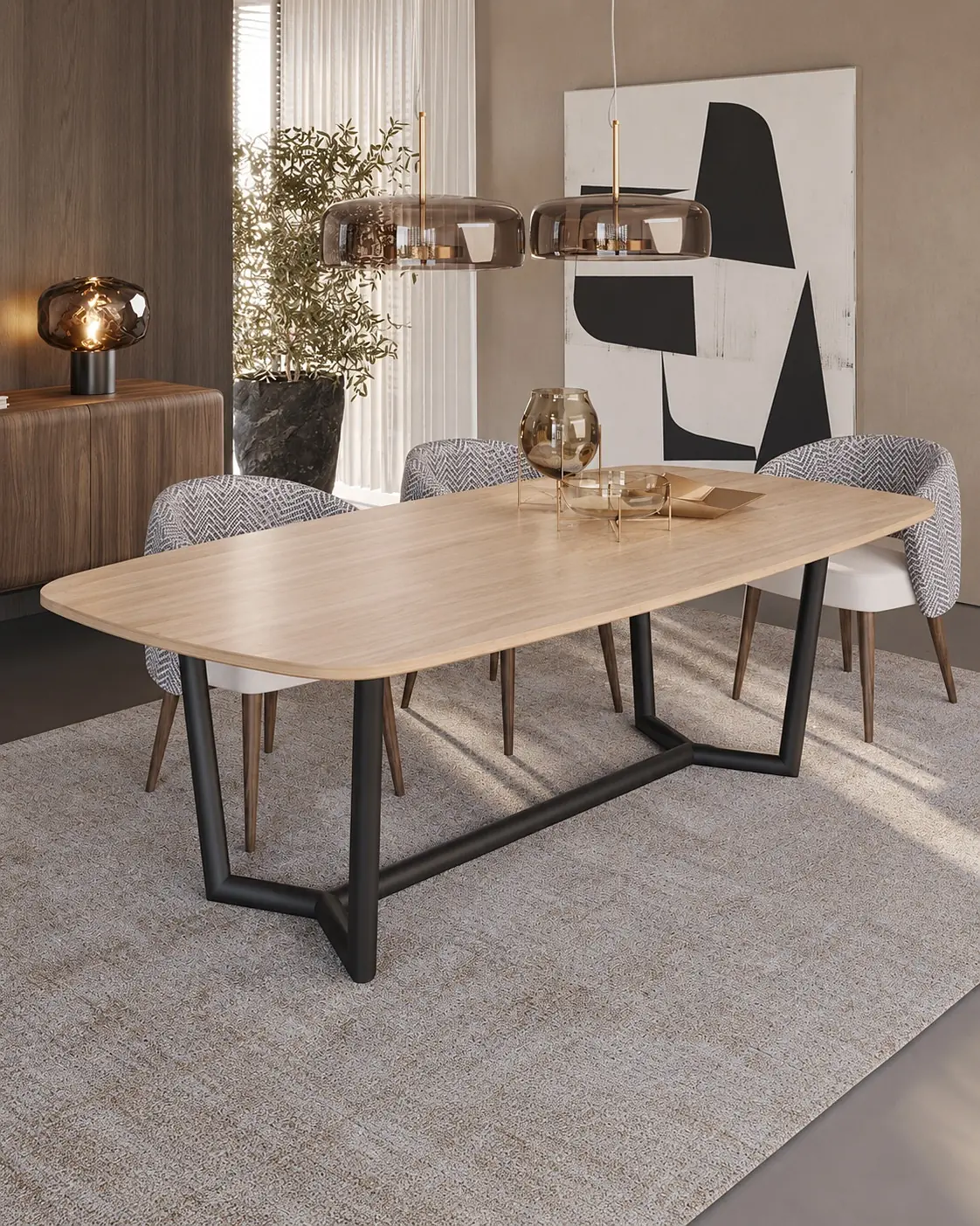 Rocco V-Base Dining Table