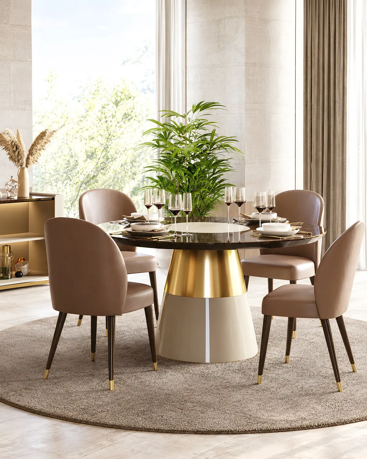 Mesa de jantar Soho redonda em ambiente