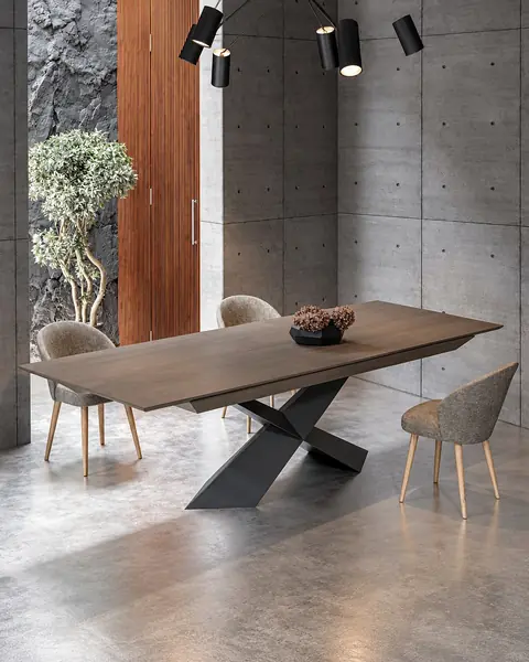 Mesa de jantar Vertex Gold VG.01 em ambiente