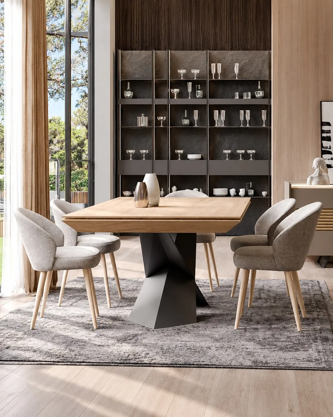 Mesa de jantar Vertex Gold VG.04 em ambiente