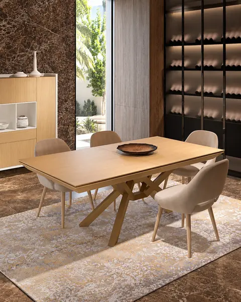 Mesa de jantar Vertex Gold VG.09 em ambiente