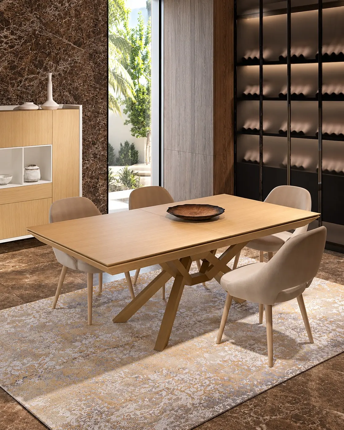 Mesa de jantar Vertex Gold VG.09 em ambiente