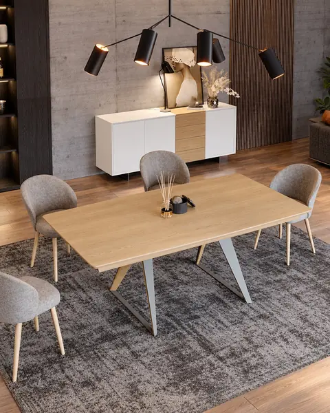 Mesa de jantar Vertex Gold VG.15 em ambiente
