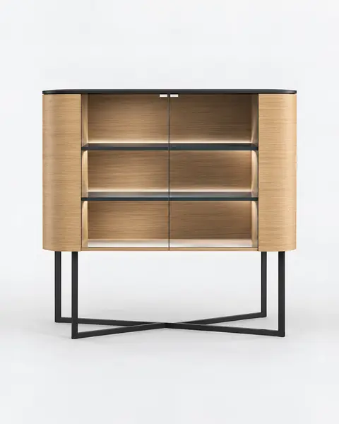 Móvel bar Amora com portas de vidro
