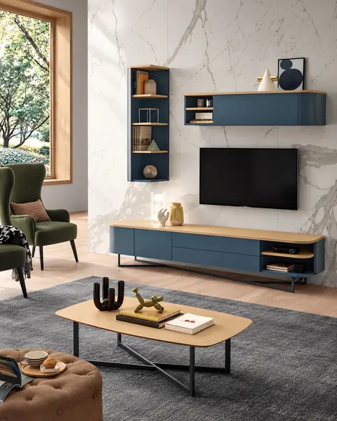 Móvel TV Amora 220 com duas portas em ambiente