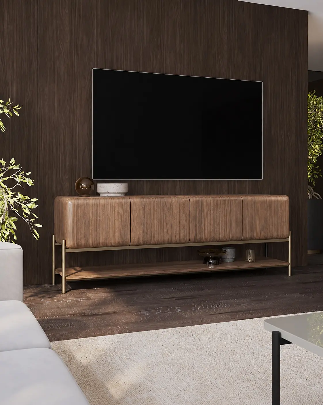 Rocco 216 Tall TV Unit with Shelf