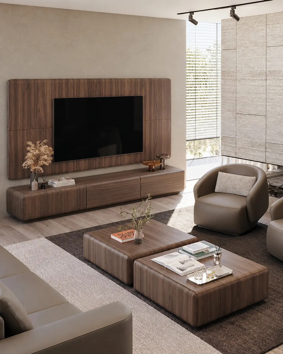 Rocco 240 TV Unit with Wall Panel