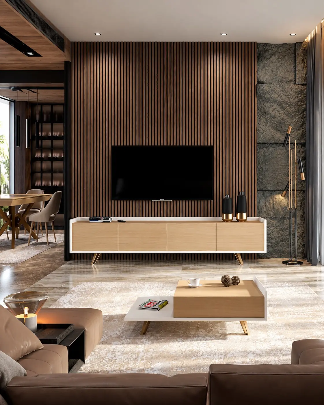 Móvel TV Vertex Gold VG.08 em ambiente