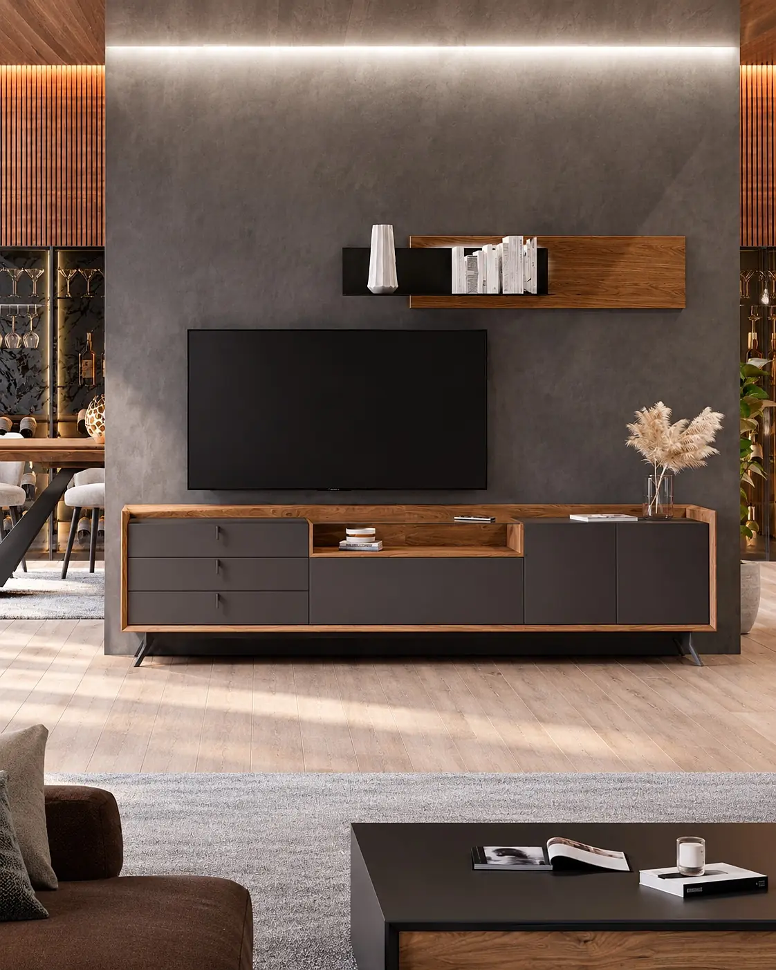 Móvel TV Vertex Gold VG.10 em ambiente