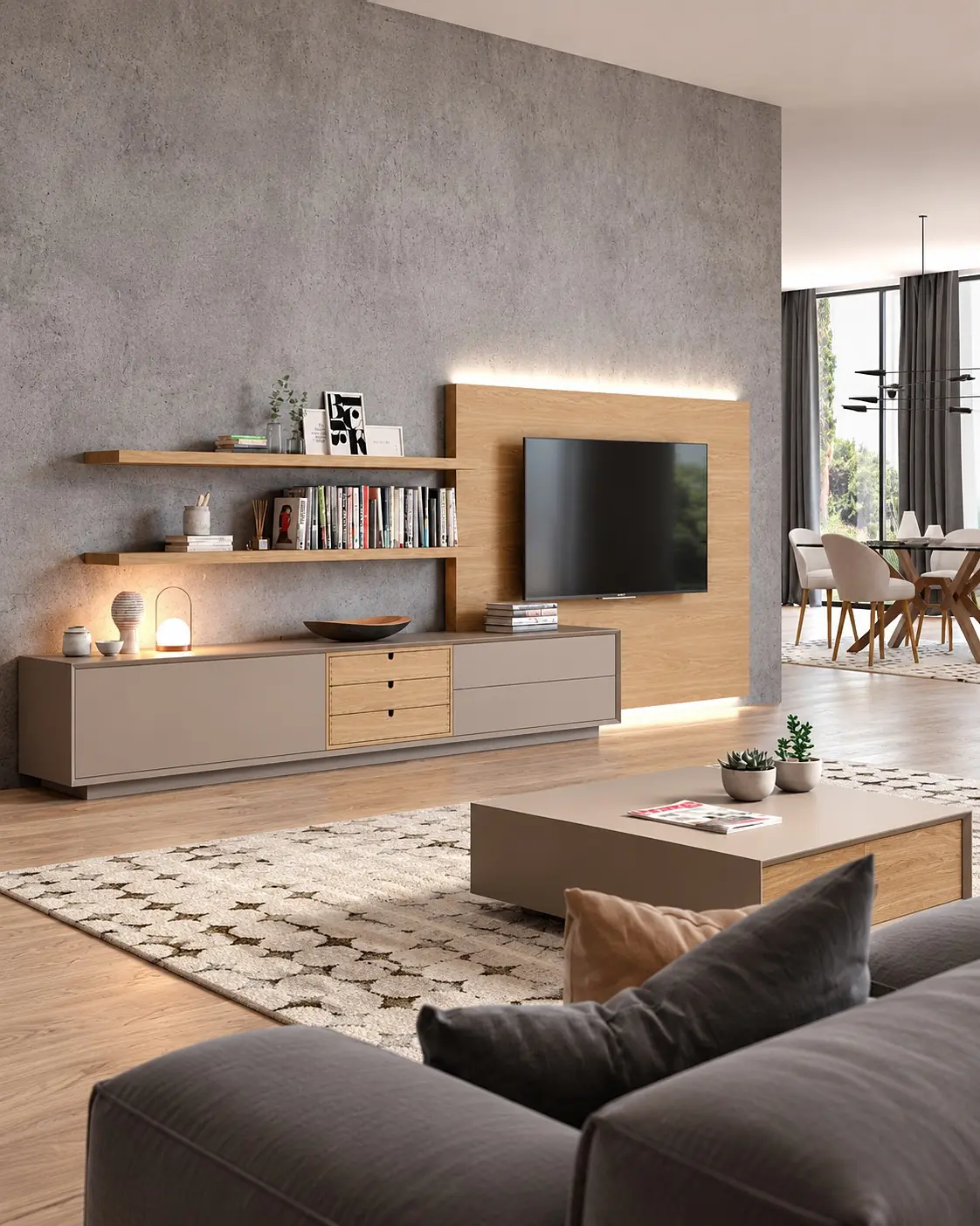 Móvel TV Vertex Gold VG.19 em ambiente