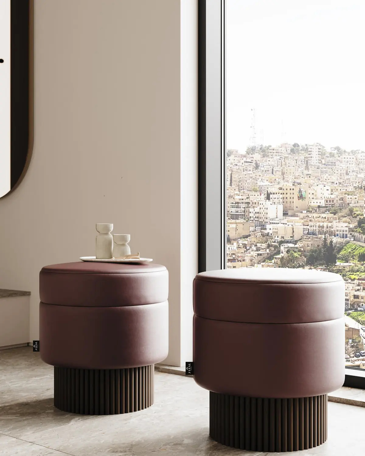 Pouf Orval em ambiente