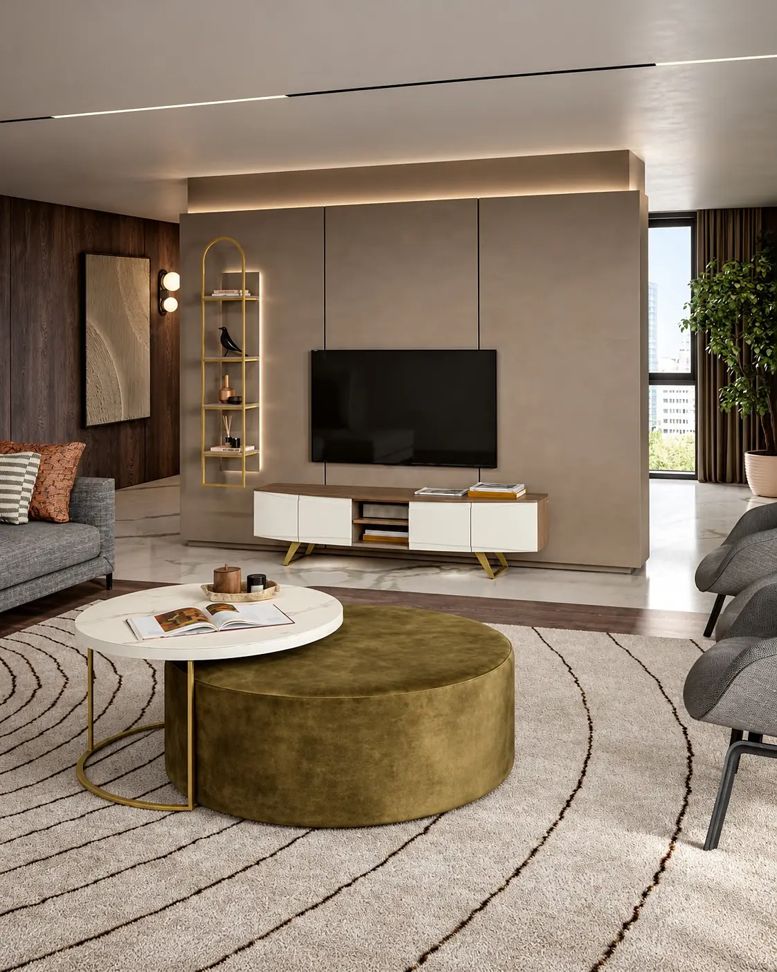 Corvo Round Pouf