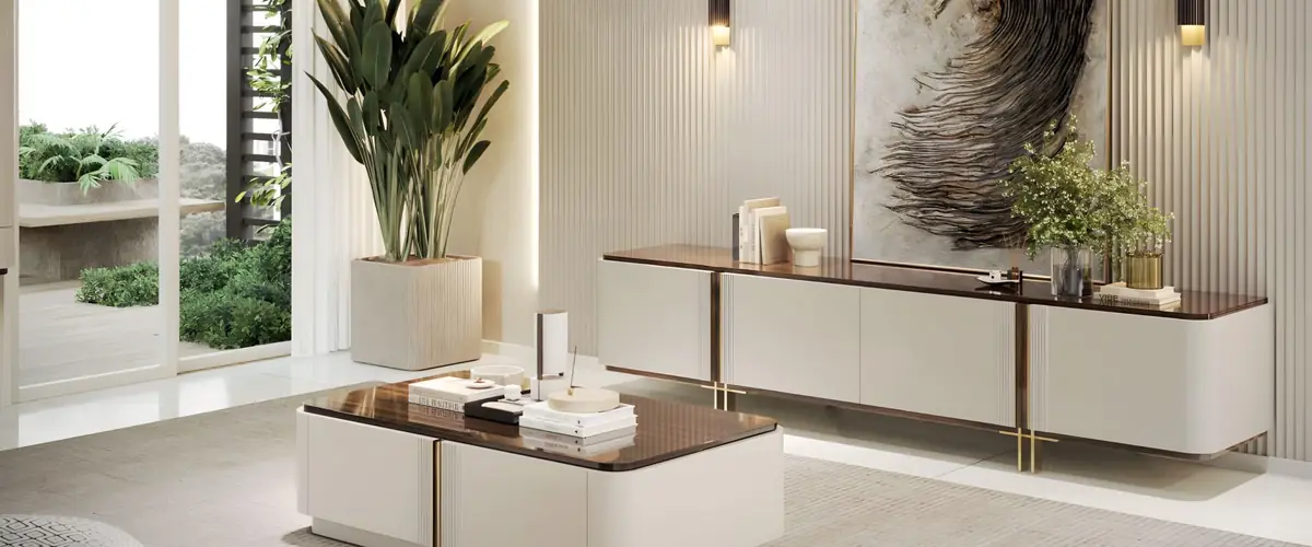 Sala de estar Daris 1, descubra as peças do ambiente