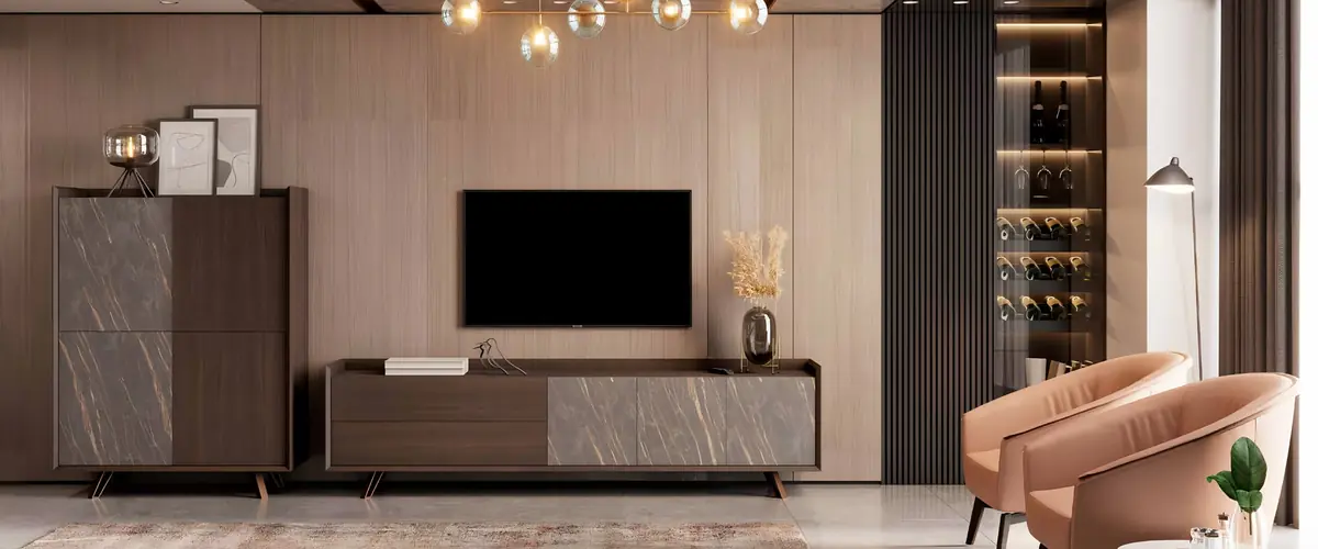 Sala de estar Vertex Gold VG.13, descubra as peças do ambiente