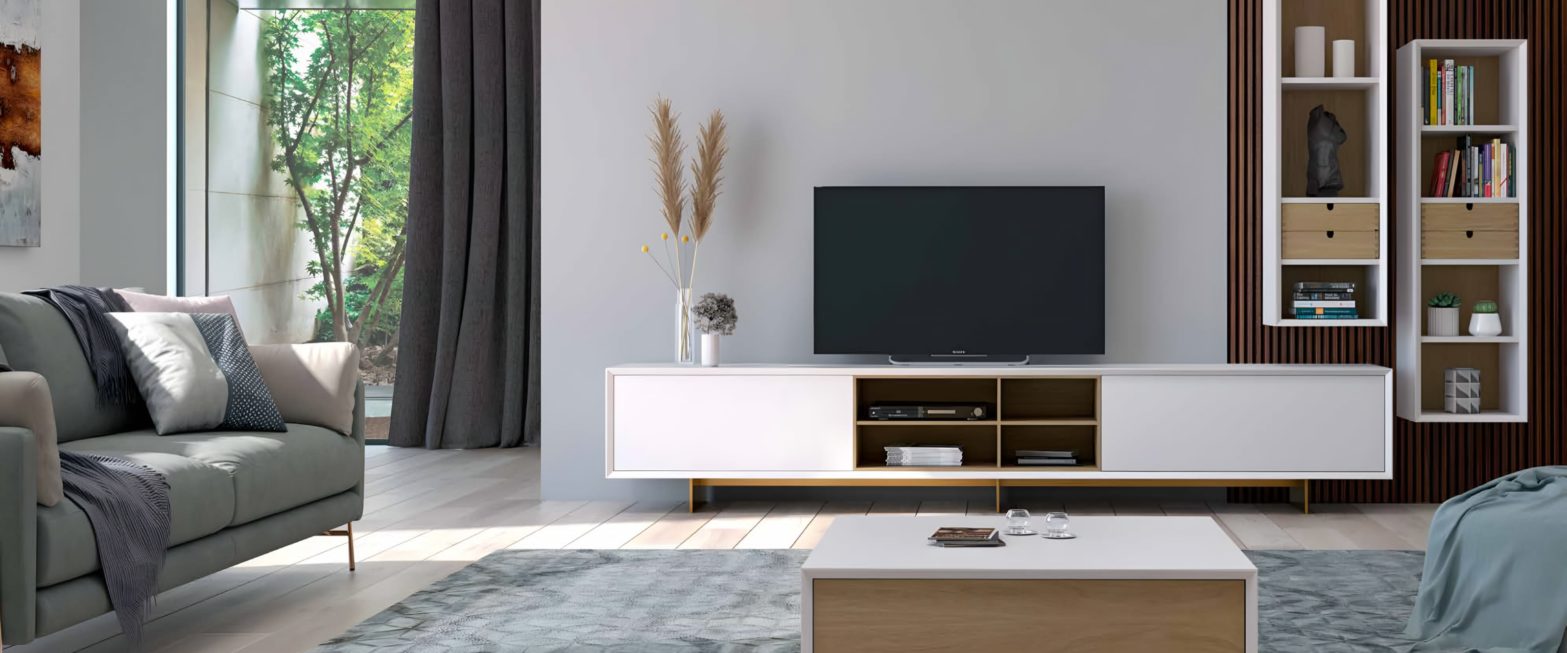 Sala de estar Vertex Gold VG.25, descubra as peças do ambiente