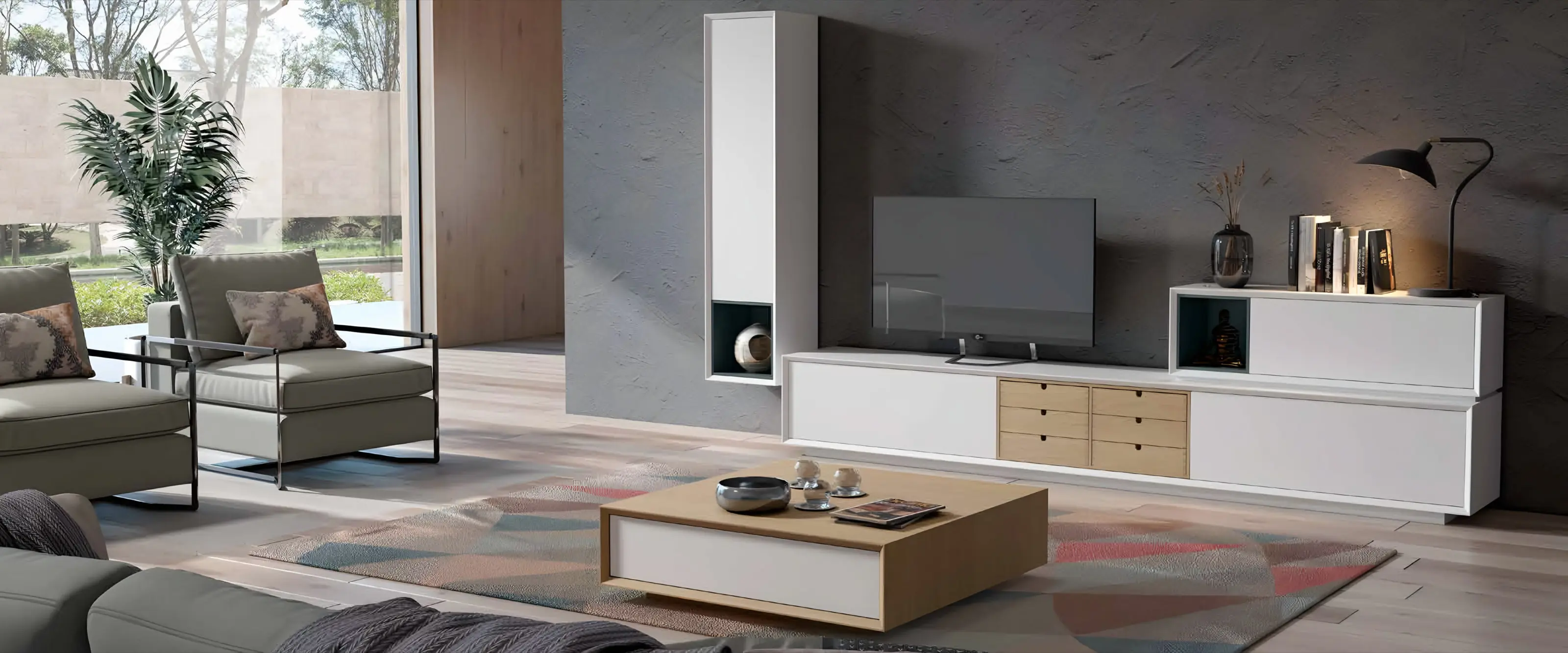 Sala de estar Vertex Gold VG.26, descubra as peças do ambiente