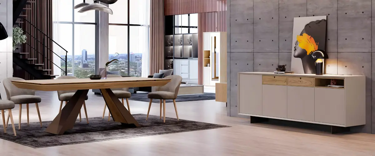 Sala de jantar Vertex Gold VG.17, descubra as peças do ambiente