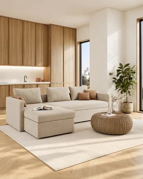 Sofá-cama Calm em ambiente