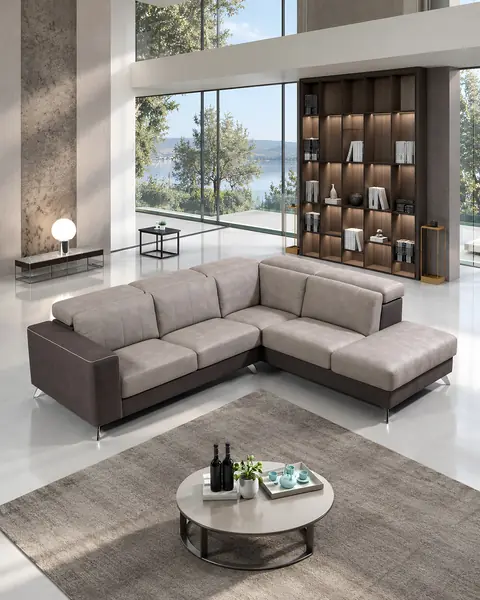 Sofá de canto Divani com chaise longue