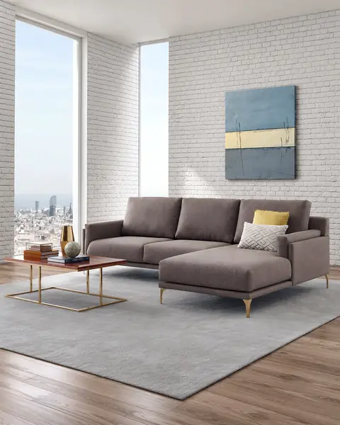 Sofá Kobe com chaise longue em ambiente