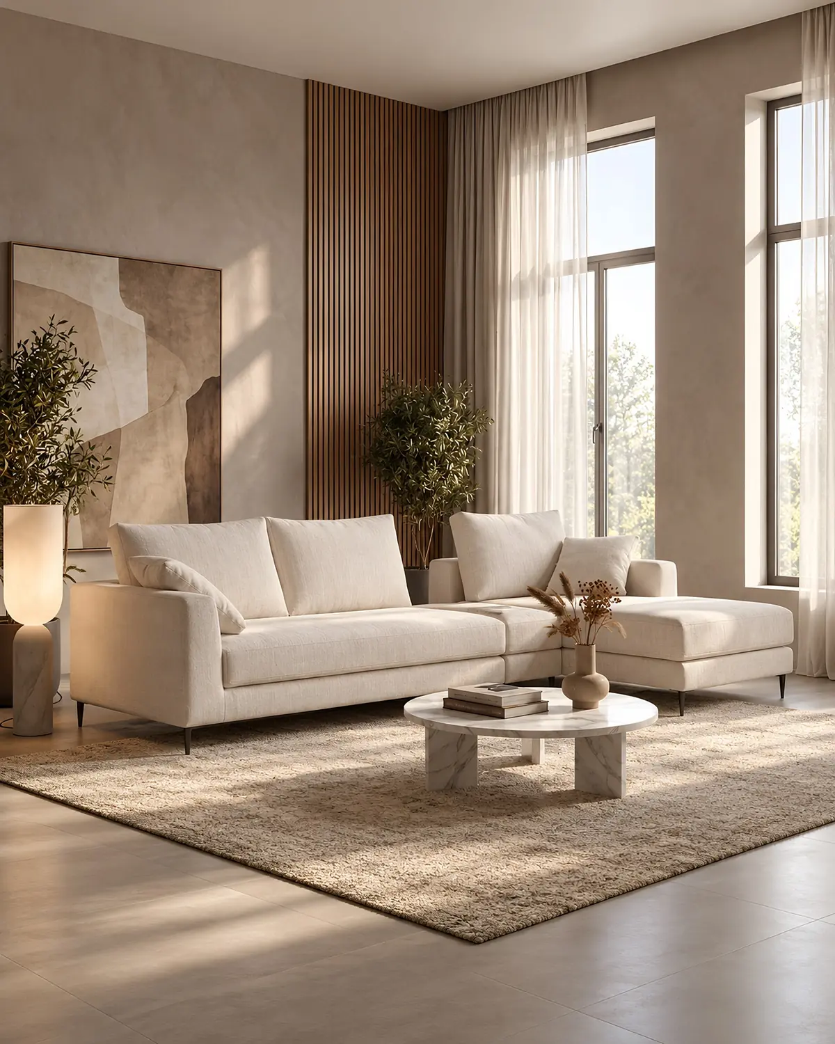 Sofá Rio com chaise longue em ambiente